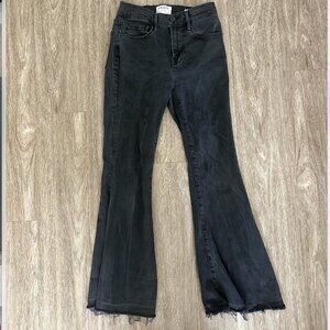 frame black le crop bell denim